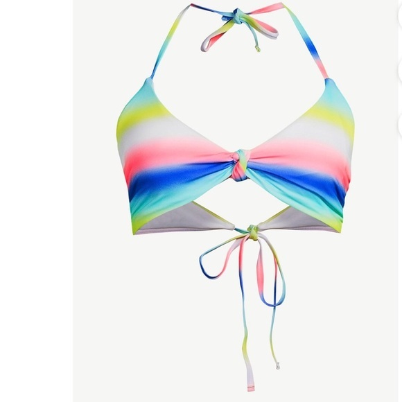 Rainbow ombre Triangle Halter V-neckline Bikini set size XXL (20) new - Picture 2 of 11